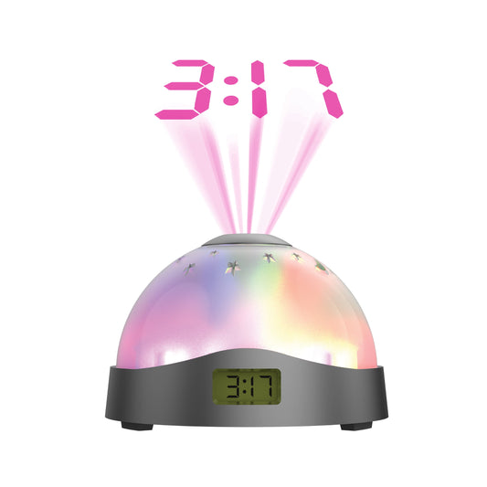 Aura LED Projection Clock, White/Yellow/Black/Multi-Color